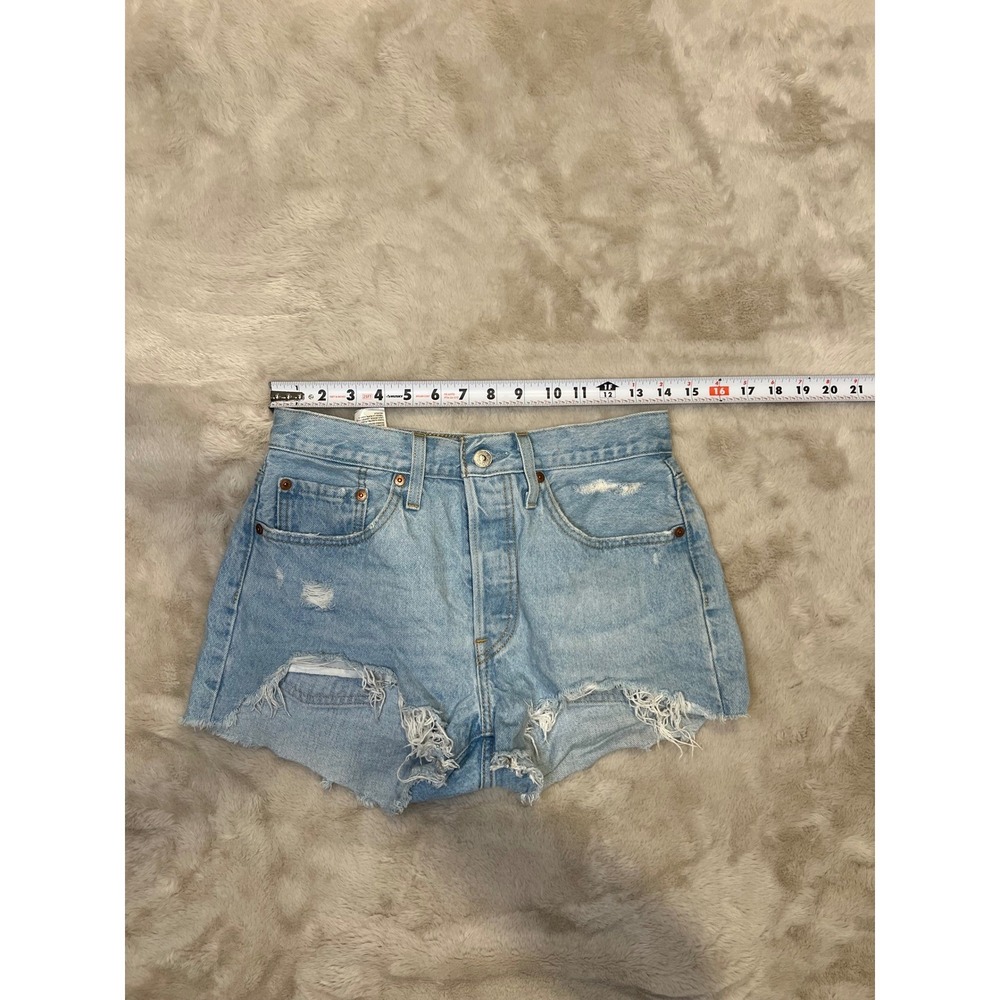 Levi's Women 501 Original Cut-Off Distressed Denim Shorts Light Wash 27